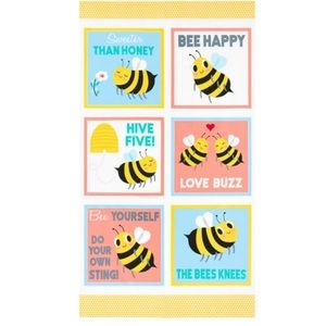 Bees Knees cotton fabric panel